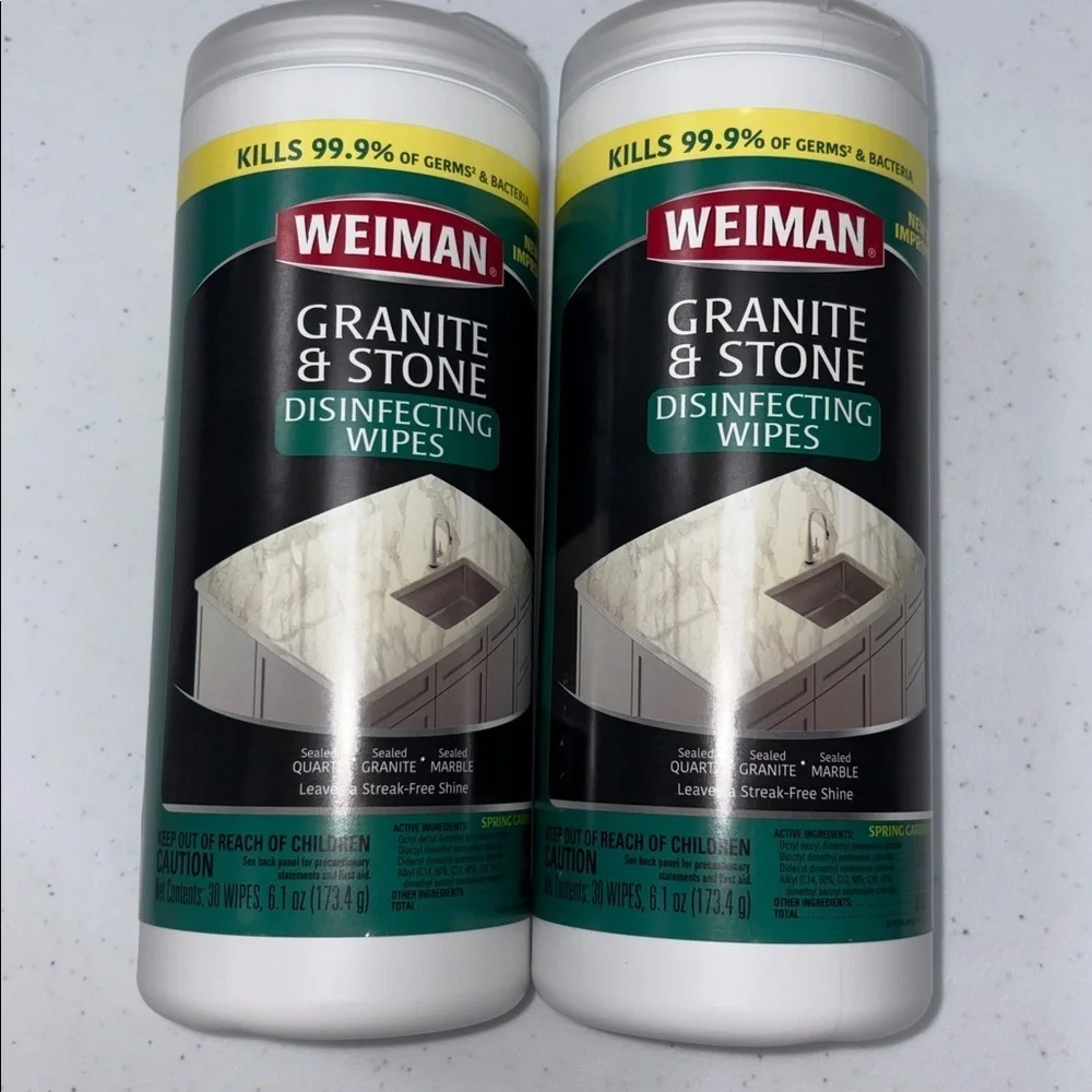 WEIMAN GRANITE & STONE DISINFECTING WIPES 2 Pack Brand New